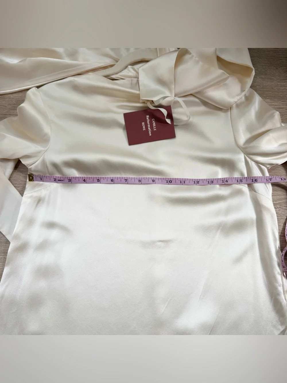 NWT Reformation x Camille Rowe Astrid Silk Dress Cream 0
